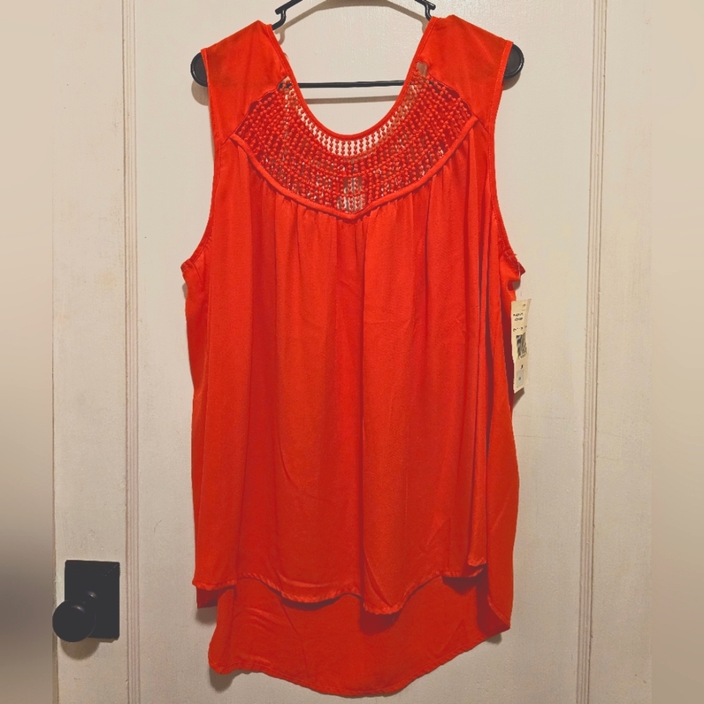Orange Tank Top with cage detail